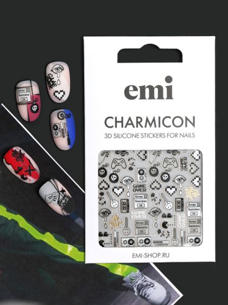 №188 Charmicon 3D Silicone Stickers Game Over