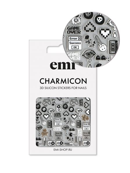 №188 Charmicon 3D Silicone Stickers Game Over