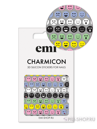 №197 Charmicon 3D Silicone Stickers Цветные смайлы