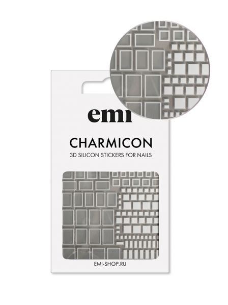 №161 Charmicon 3D Silicone Stickers Квадраты белые