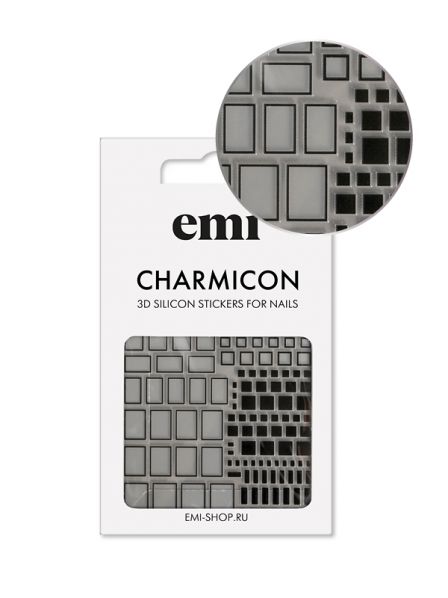 №160 Charmicon 3D Silicone Stickers Квадраты черные