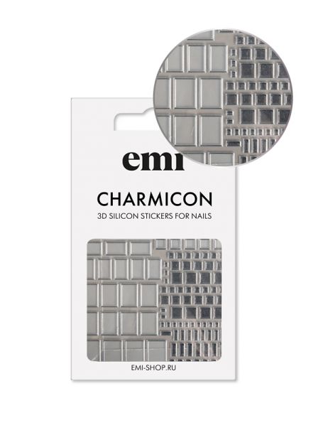 №159 Charmicon 3D Silicone Stickers Квадраты серебро