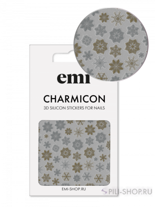 №151 Charmicon 3D Silicone Stickers Снежинки золото/серебро