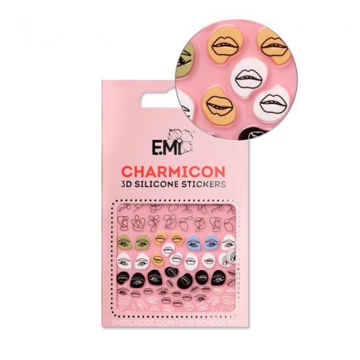 №125 Charmicon 3D Silicone Stickers Губы и глаза