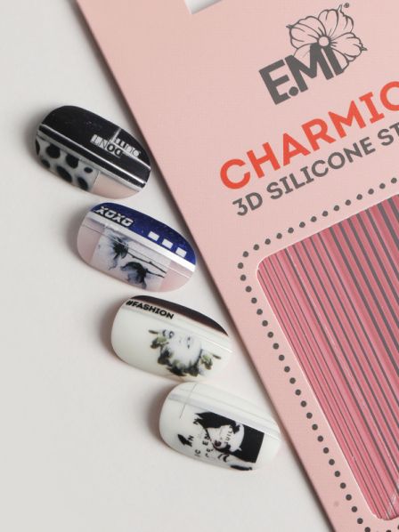 №118 Charmicon 3D Silicone Stickers Линии серебро